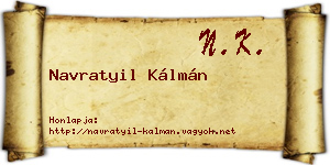 Navratyil Kálmán névjegykártya