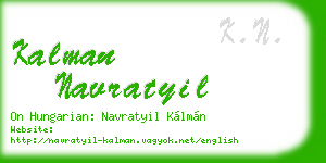 kalman navratyil business card